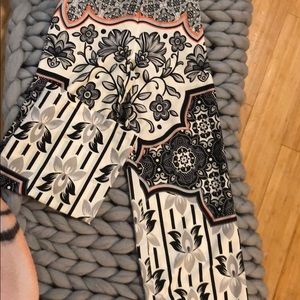 Topshop flares silk pants w/ bohemian print